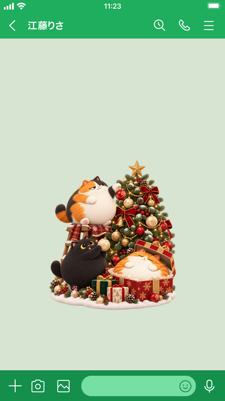 でぶにゃんこ ツリーの準備の作品風景